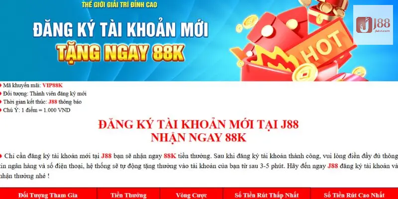 Khuyến Mãi J88 - Tổng Hợp Top Ưu Đãi Hấp Dẫn Nhất 2024 2 Ưu đãi cho tài khoản mới